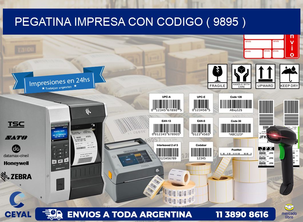 PEGATINA IMPRESA CON CODIGO ( 9895 )