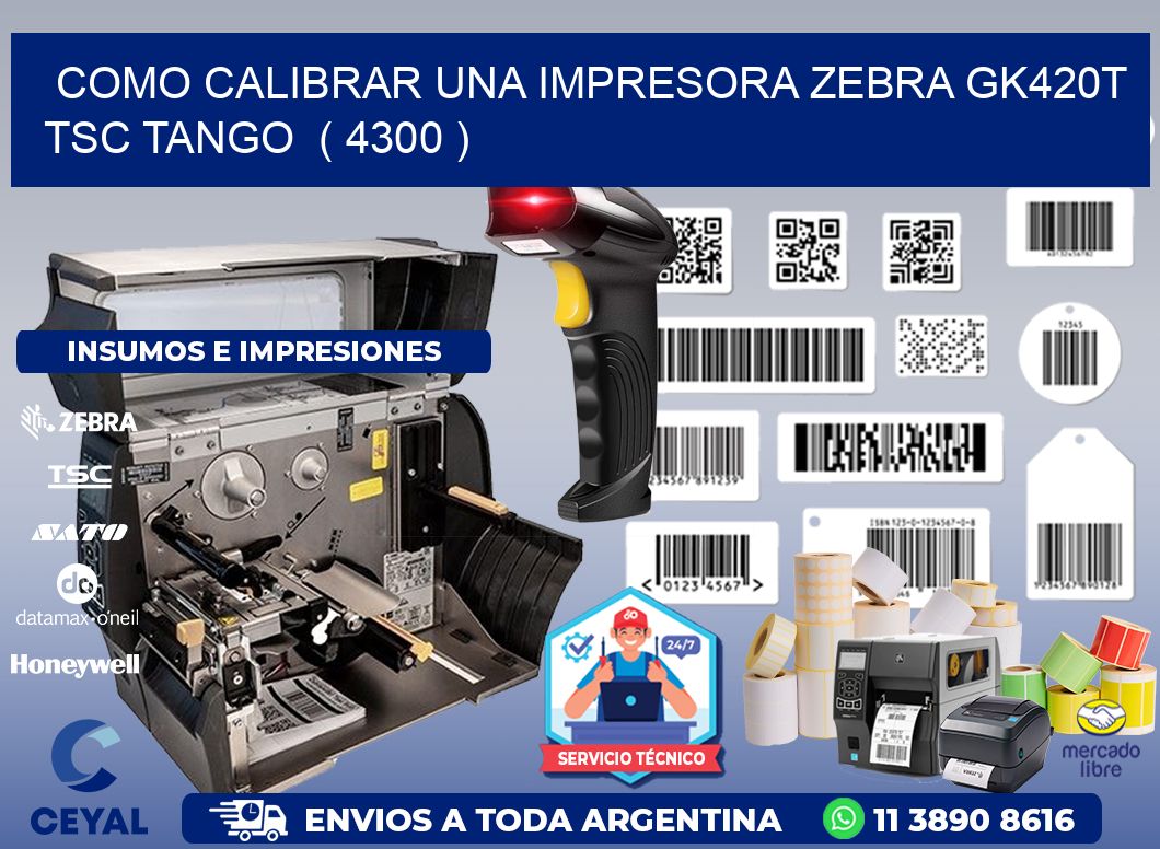 como calibrar una impresora zebra gk420t TSC TANGO  ( 4300 )