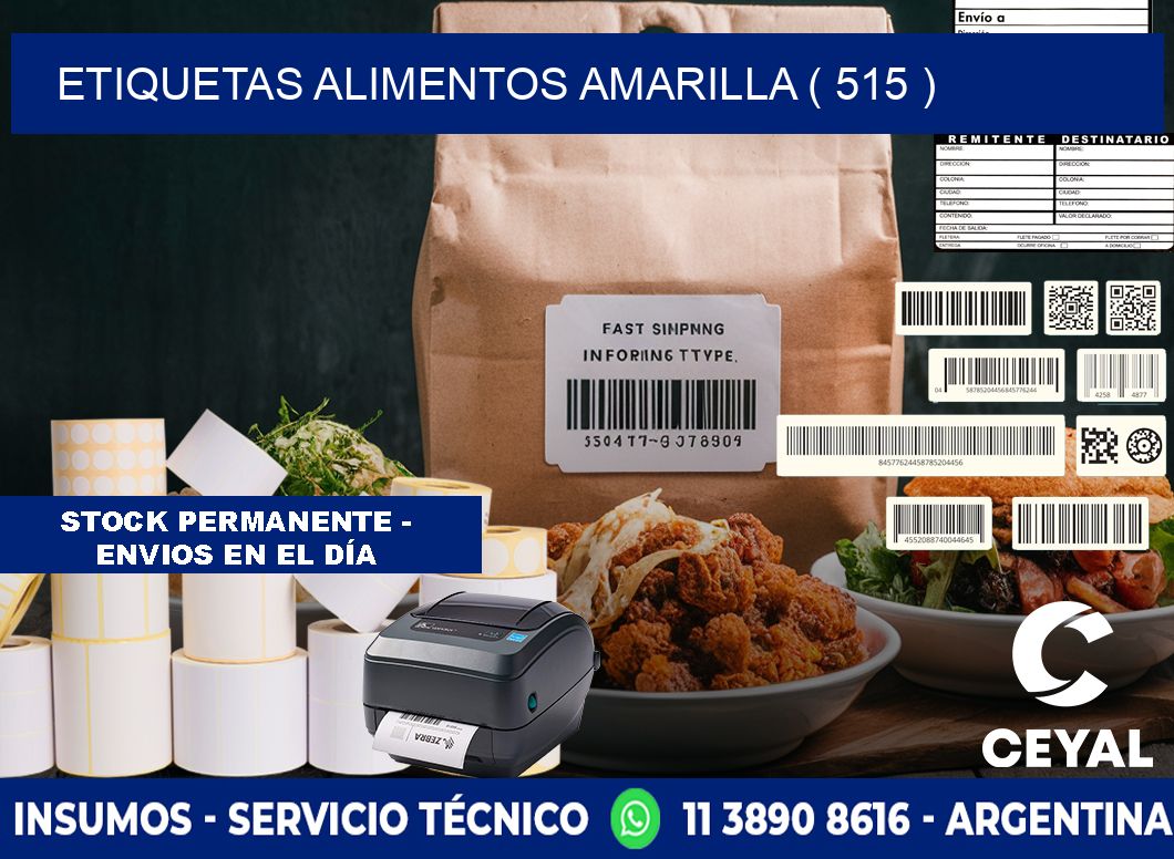 etiquetas alimentos amarilla ( 515 )