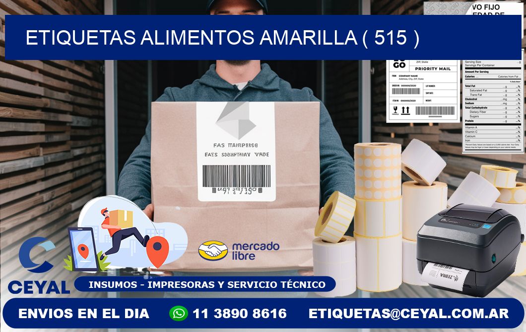 etiquetas alimentos amarilla ( 515 )
