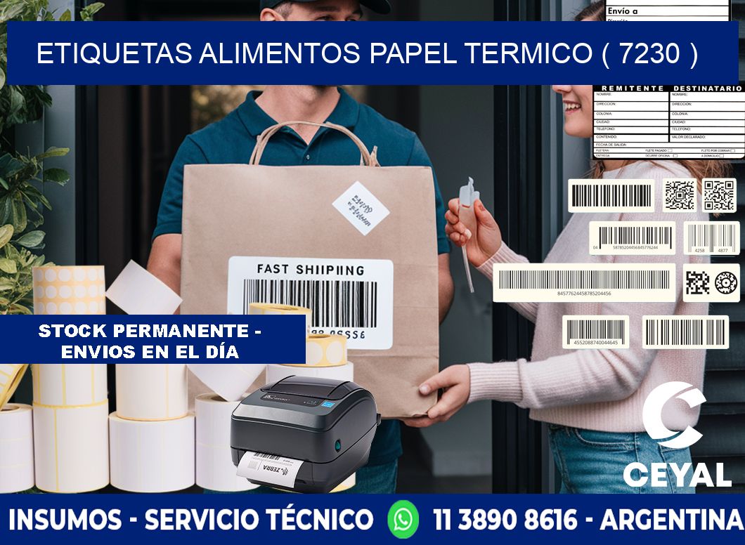 etiquetas alimentos papel termico ( 7230 )
