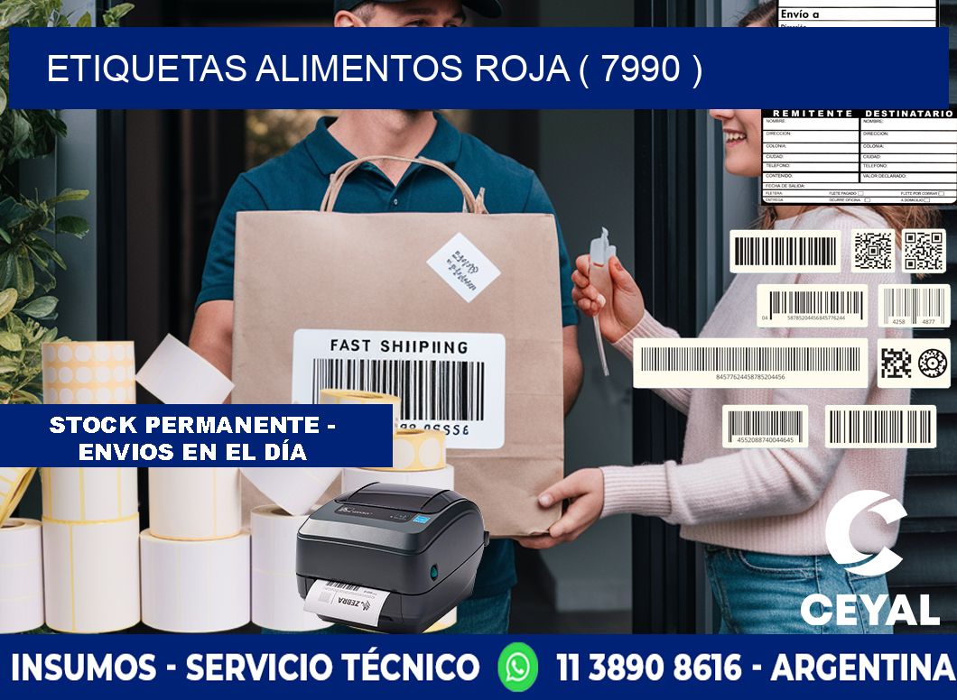 etiquetas alimentos roja ( 7990 )