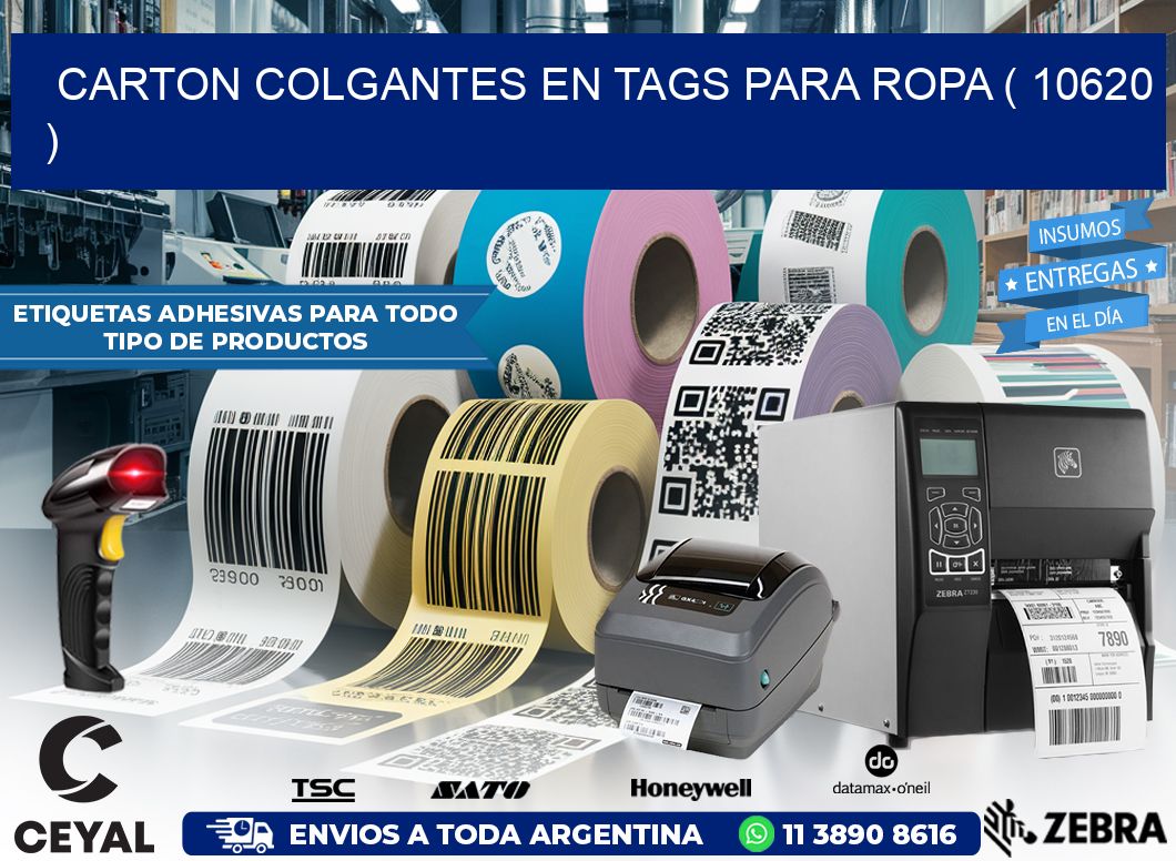 CARTON COLGANTES EN TAGS PARA ROPA ( 10620 )