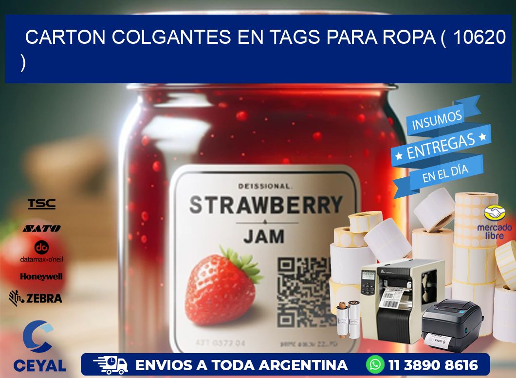 CARTON COLGANTES EN TAGS PARA ROPA ( 10620 )