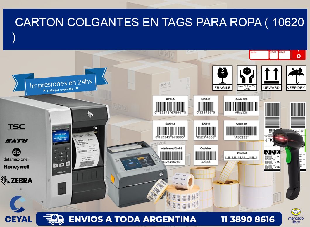 CARTON COLGANTES EN TAGS PARA ROPA ( 10620 )