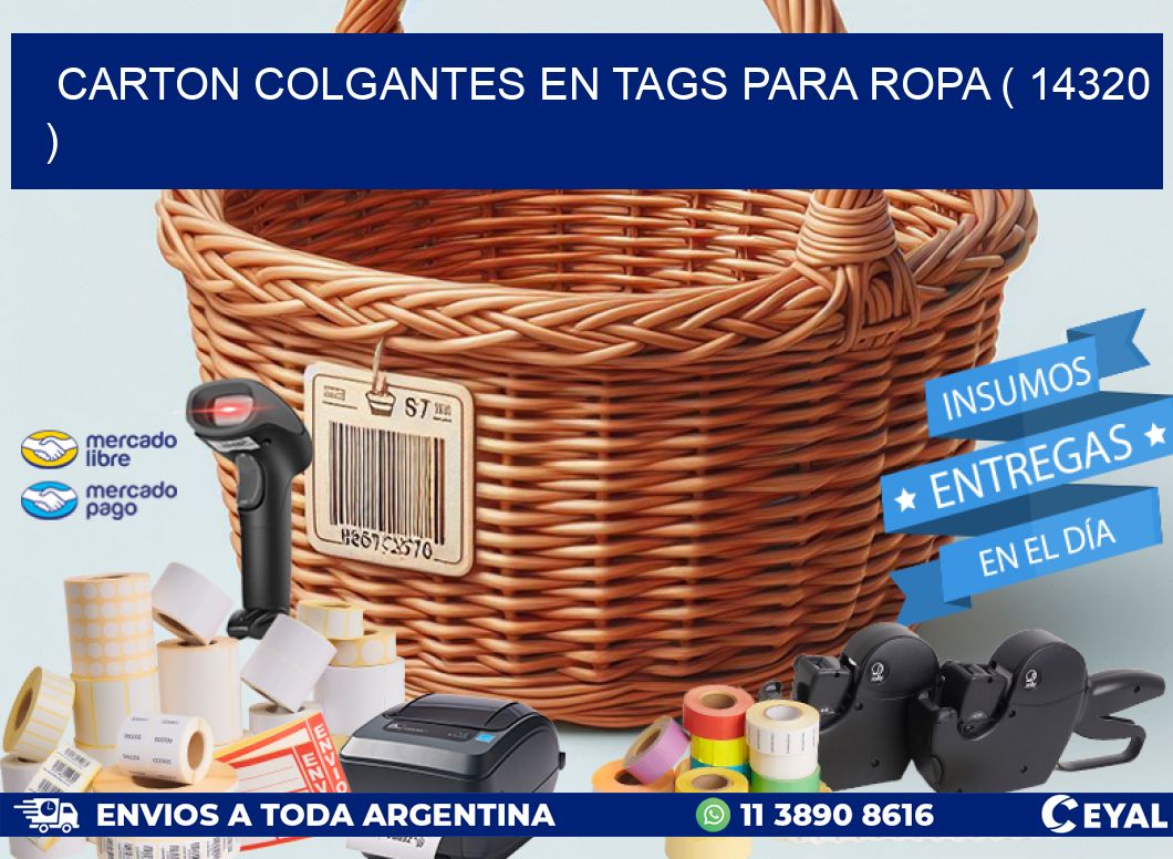 CARTON COLGANTES EN TAGS PARA ROPA ( 14320 )