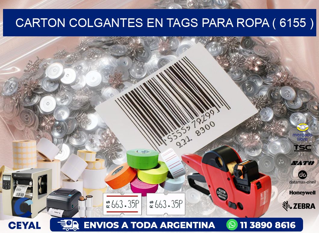 CARTON COLGANTES EN TAGS PARA ROPA ( 6155 )