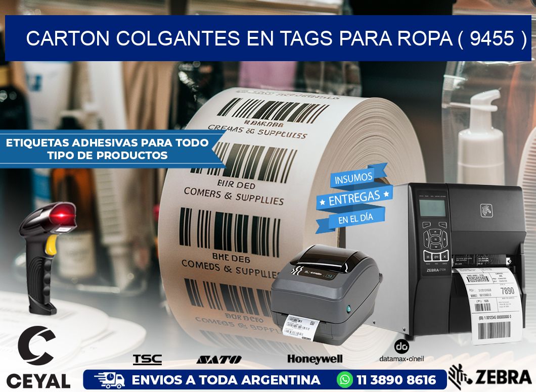 CARTON COLGANTES EN TAGS PARA ROPA ( 9455 )