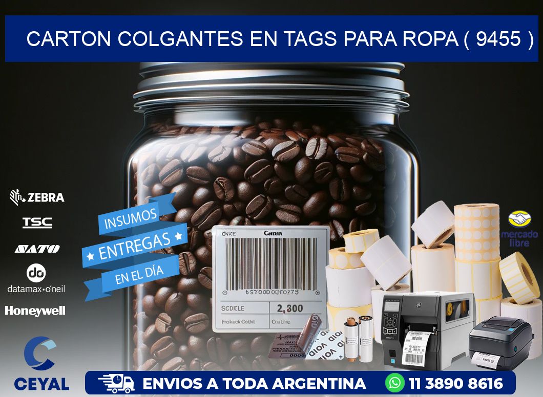 CARTON COLGANTES EN TAGS PARA ROPA ( 9455 )