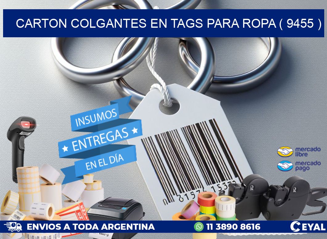 CARTON COLGANTES EN TAGS PARA ROPA ( 9455 )