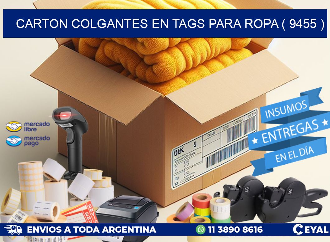 CARTON COLGANTES EN TAGS PARA ROPA ( 9455 )