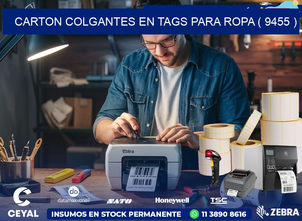 CARTON COLGANTES EN TAGS PARA ROPA ( 9455 )
