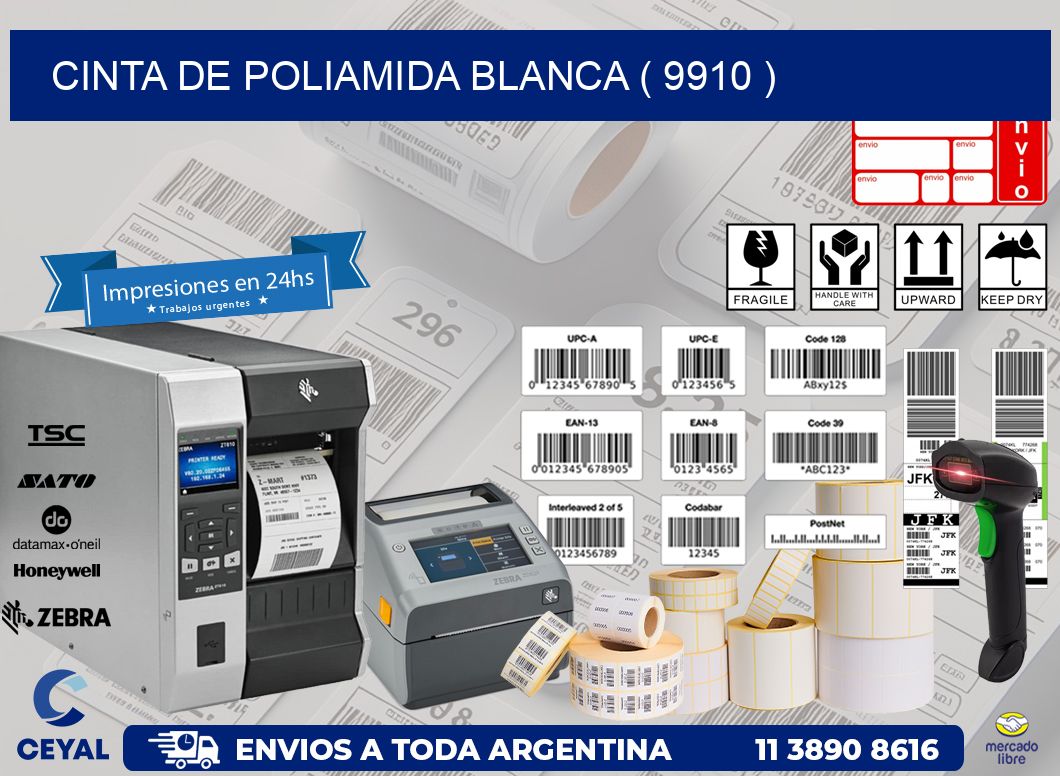 CINTA DE POLIAMIDA BLANCA ( 9910 )
