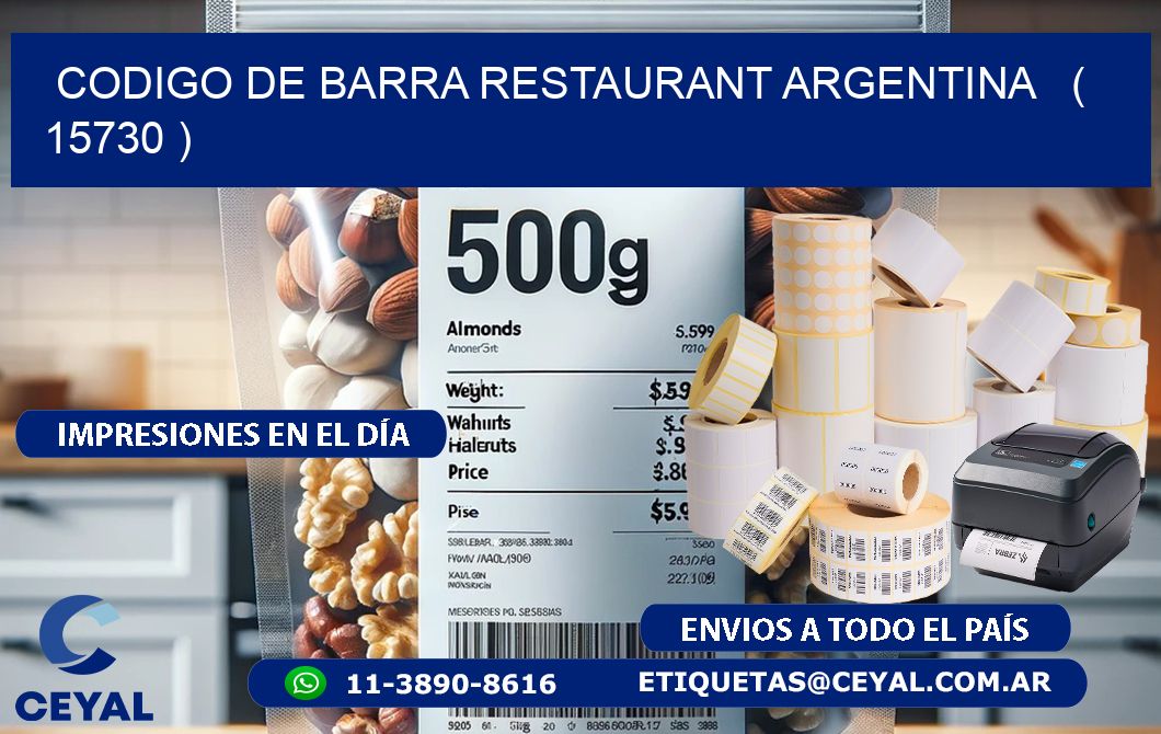 CODIGO DE BARRA RESTAURANT ARGENTINA   ( 15730 )