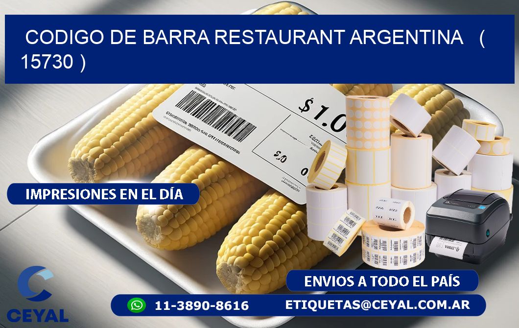 CODIGO DE BARRA RESTAURANT ARGENTINA   ( 15730 )
