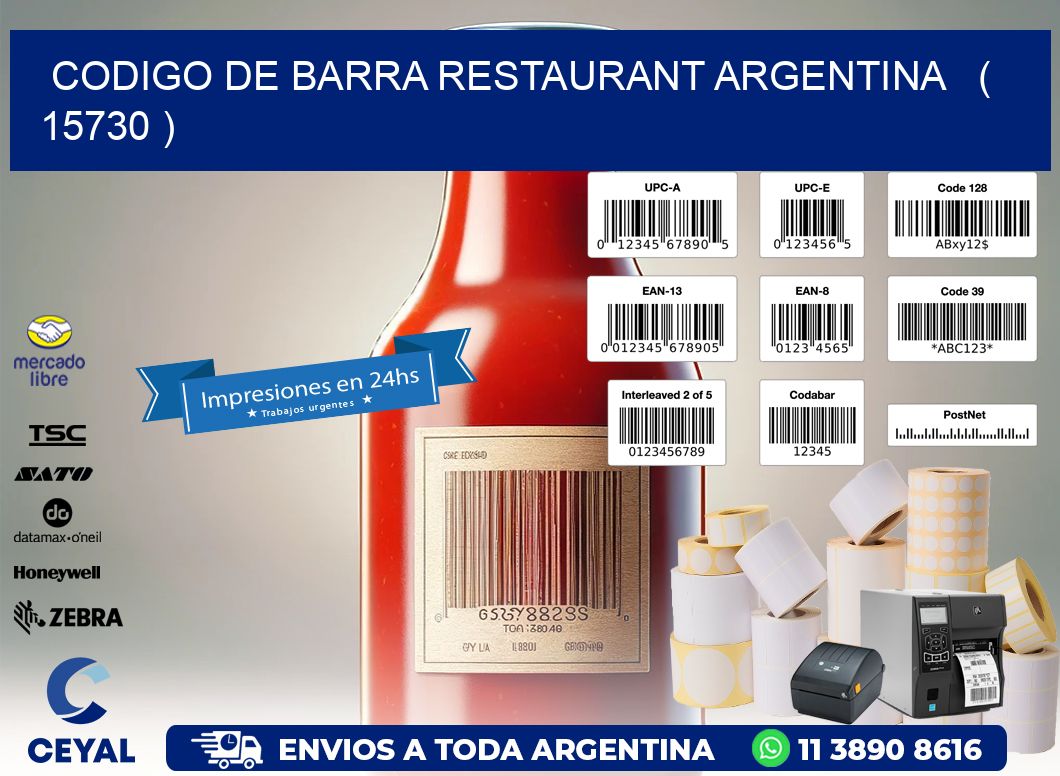 CODIGO DE BARRA RESTAURANT ARGENTINA   ( 15730 )