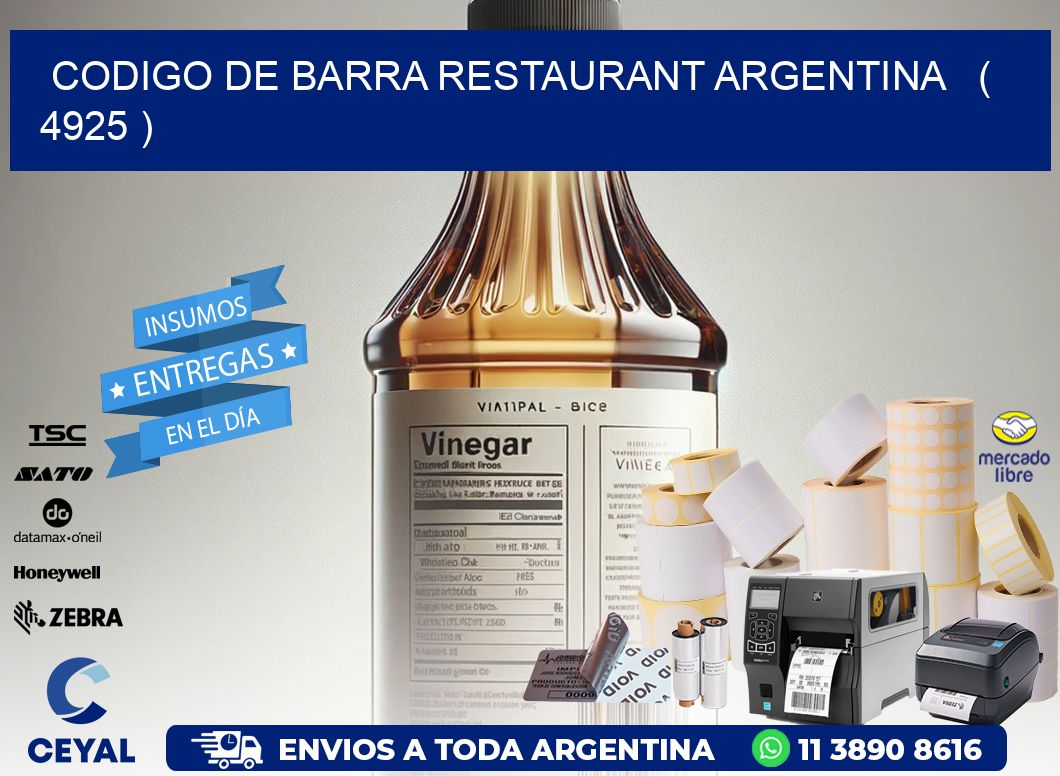 CODIGO DE BARRA RESTAURANT ARGENTINA   ( 4925 )