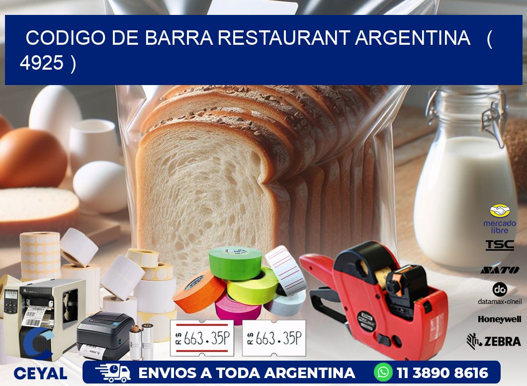 CODIGO DE BARRA RESTAURANT ARGENTINA   ( 4925 )