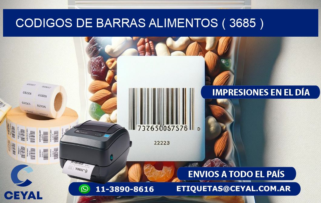 CODIGOS DE BARRAS ALIMENTOS ( 3685 )