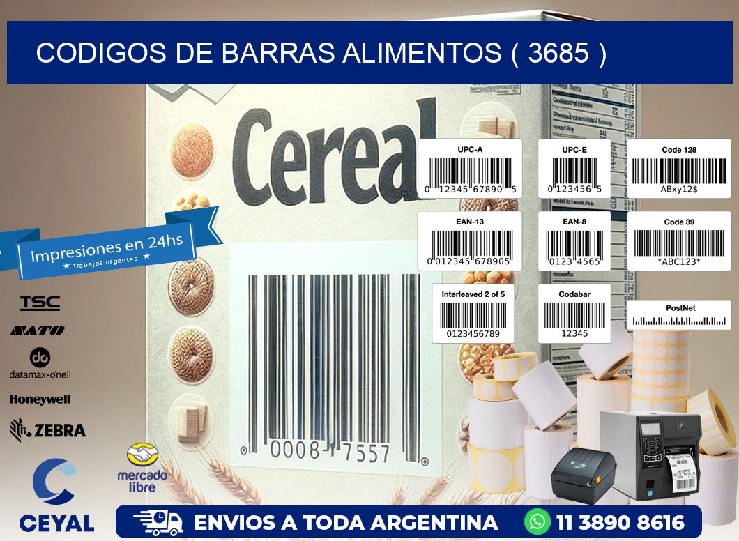 CODIGOS DE BARRAS ALIMENTOS ( 3685 )