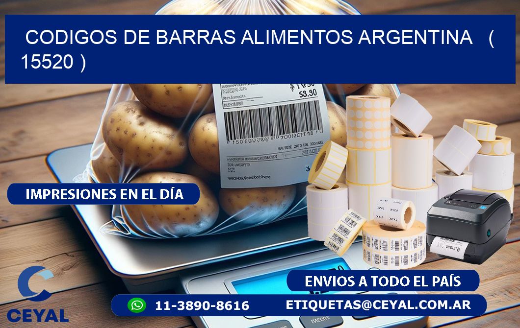 CODIGOS DE BARRAS ALIMENTOS ARGENTINA   ( 15520 )