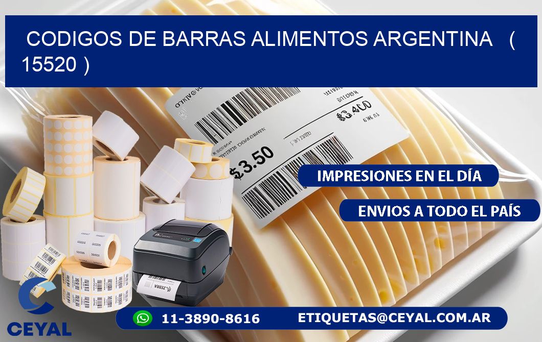 CODIGOS DE BARRAS ALIMENTOS ARGENTINA   ( 15520 )