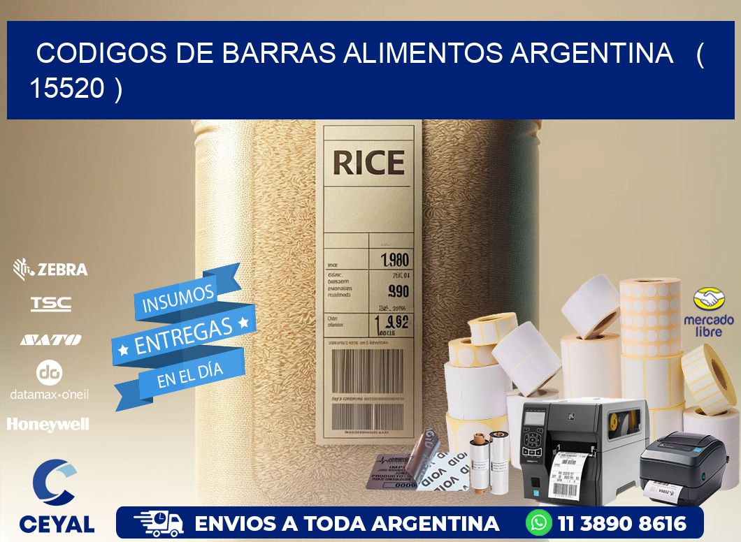 CODIGOS DE BARRAS ALIMENTOS ARGENTINA   ( 15520 )