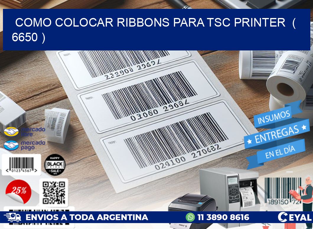 COMO COLOCAR RIBBONS PARA TSC PRINTER  ( 6650 )
