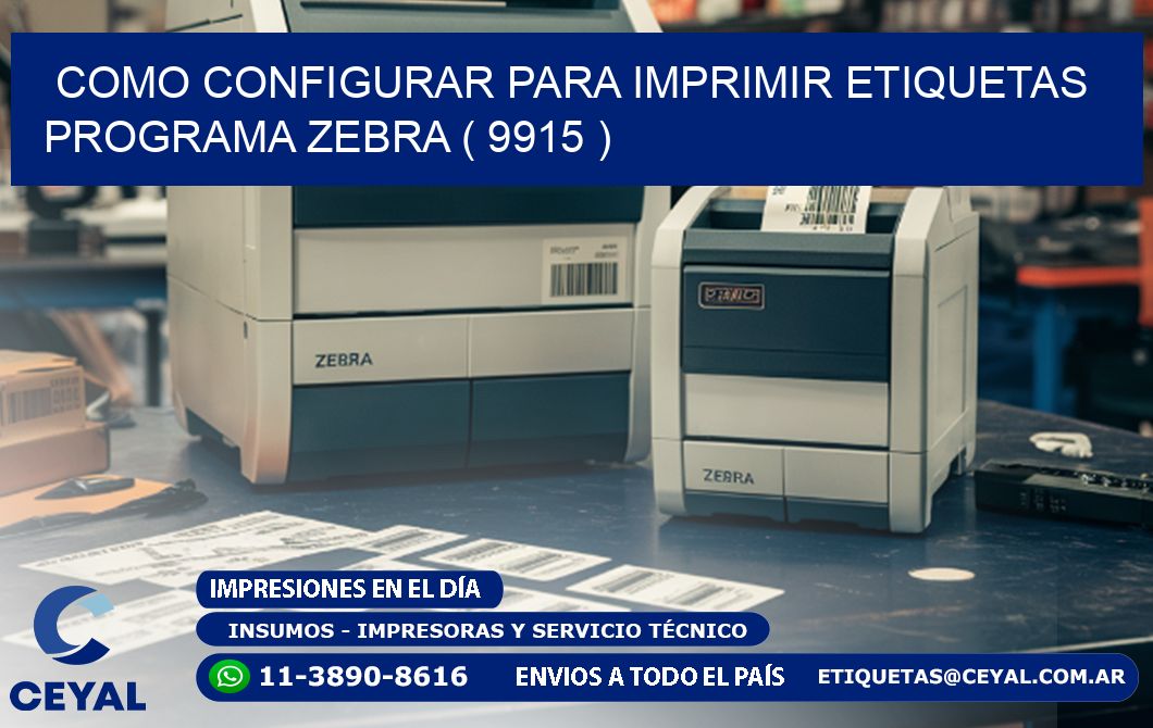 COMO CONFIGURAR PARA IMPRIMIR ETIQUETAS PROGRAMA ZEBRA ( 9915 )