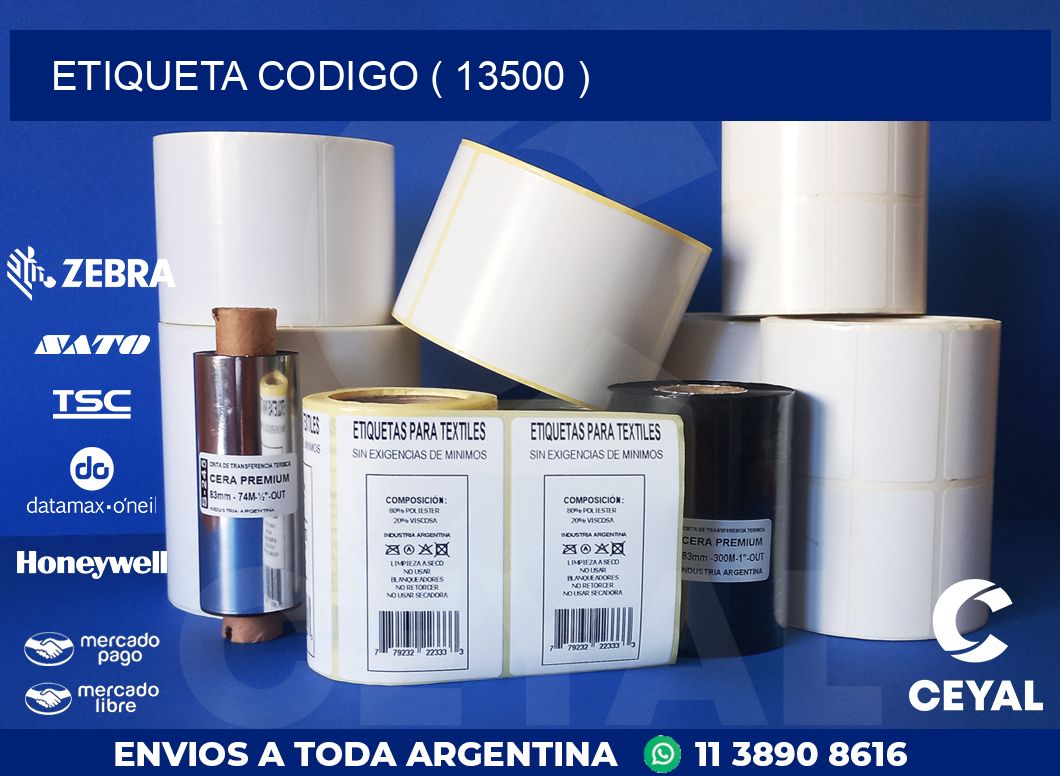 ETIQUETA CODIGO ( 13500 )