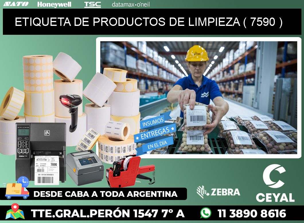 ETIQUETA DE PRODUCTOS DE LIMPIEZA ( 7590 )