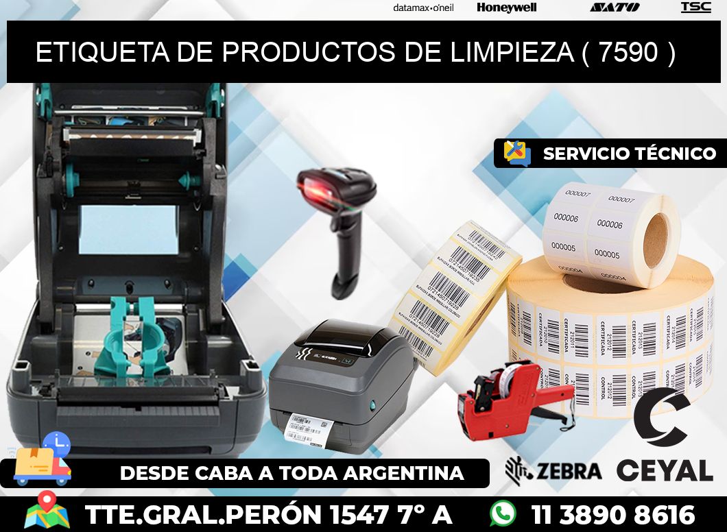 ETIQUETA DE PRODUCTOS DE LIMPIEZA ( 7590 )