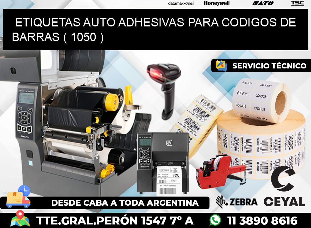 ETIQUETAS AUTO ADHESIVAS PARA CODIGOS DE BARRAS ( 1050 )