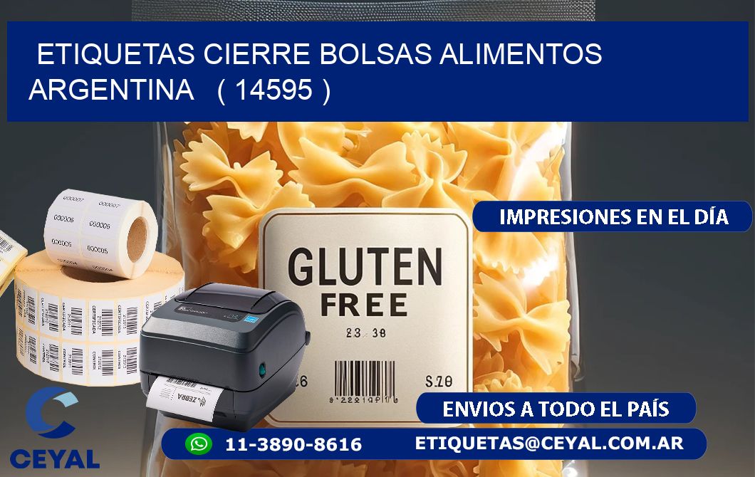 ETIQUETAS CIERRE BOLSAS ALIMENTOS ARGENTINA   ( 14595 )