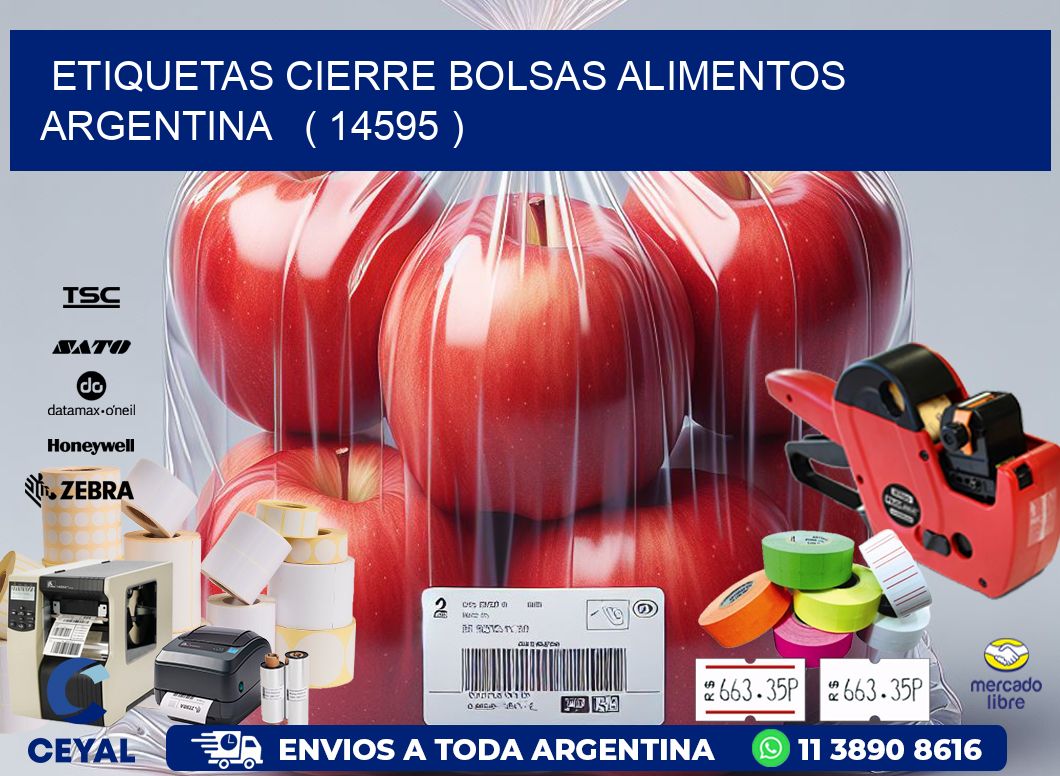 ETIQUETAS CIERRE BOLSAS ALIMENTOS ARGENTINA   ( 14595 )
