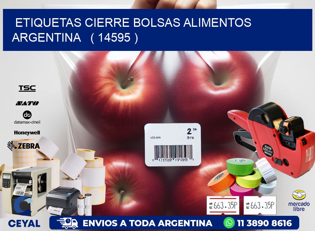 ETIQUETAS CIERRE BOLSAS ALIMENTOS ARGENTINA   ( 14595 )