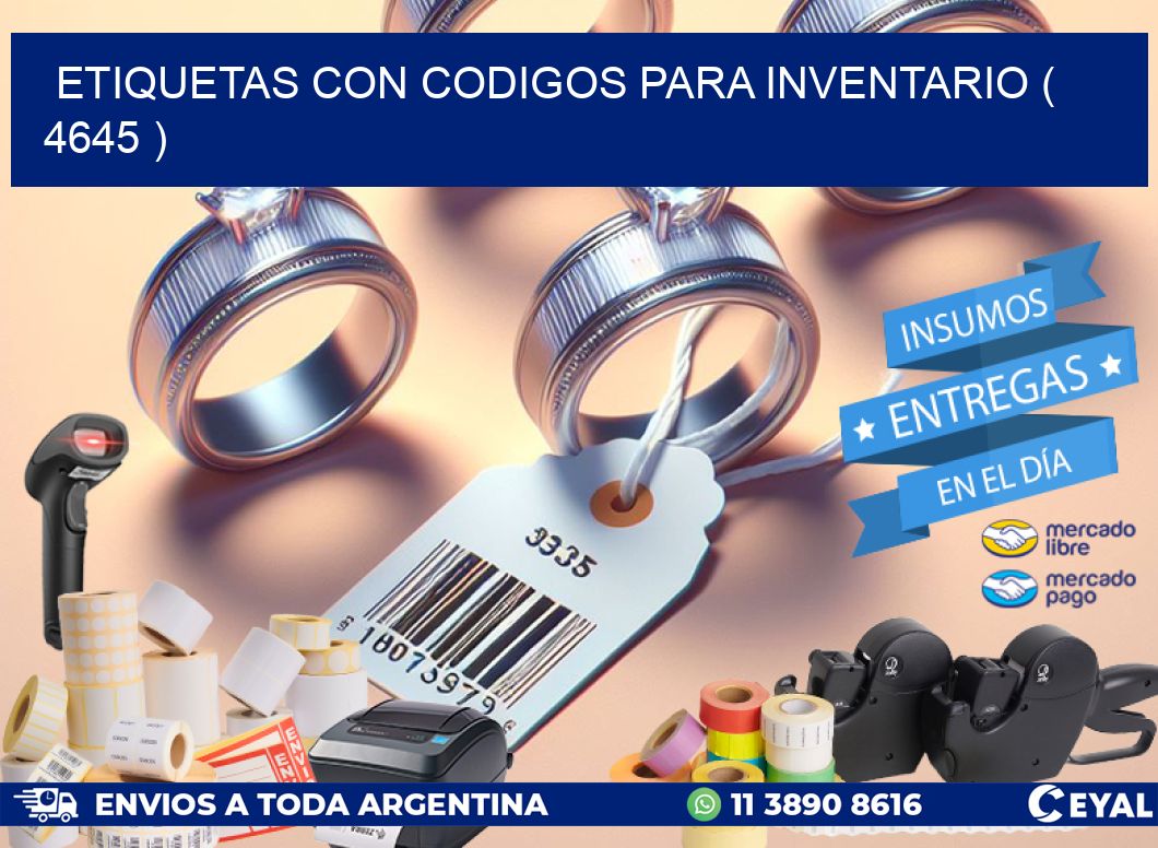 ETIQUETAS CON CODIGOS PARA INVENTARIO ( 4645 )