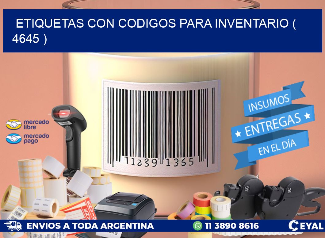 ETIQUETAS CON CODIGOS PARA INVENTARIO ( 4645 )