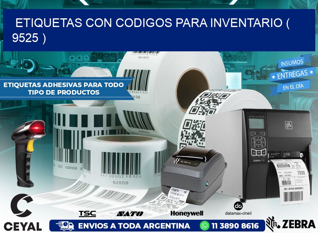 ETIQUETAS CON CODIGOS PARA INVENTARIO ( 9525 )