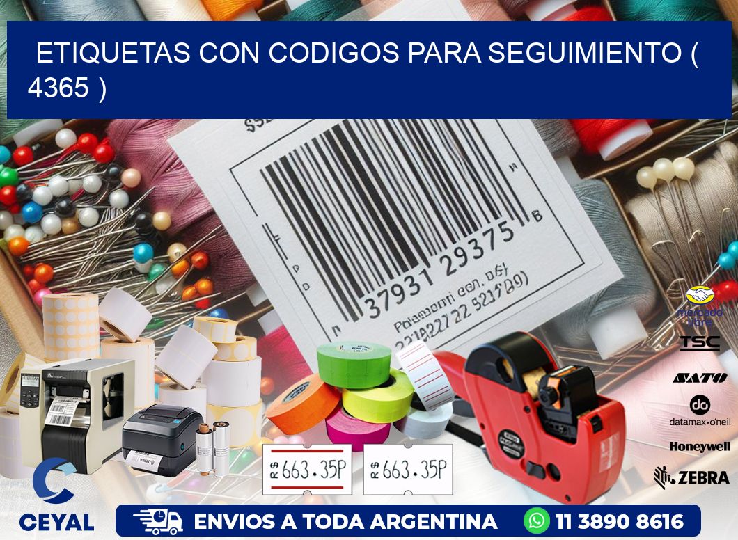 ETIQUETAS CON CODIGOS PARA SEGUIMIENTO ( 4365 )