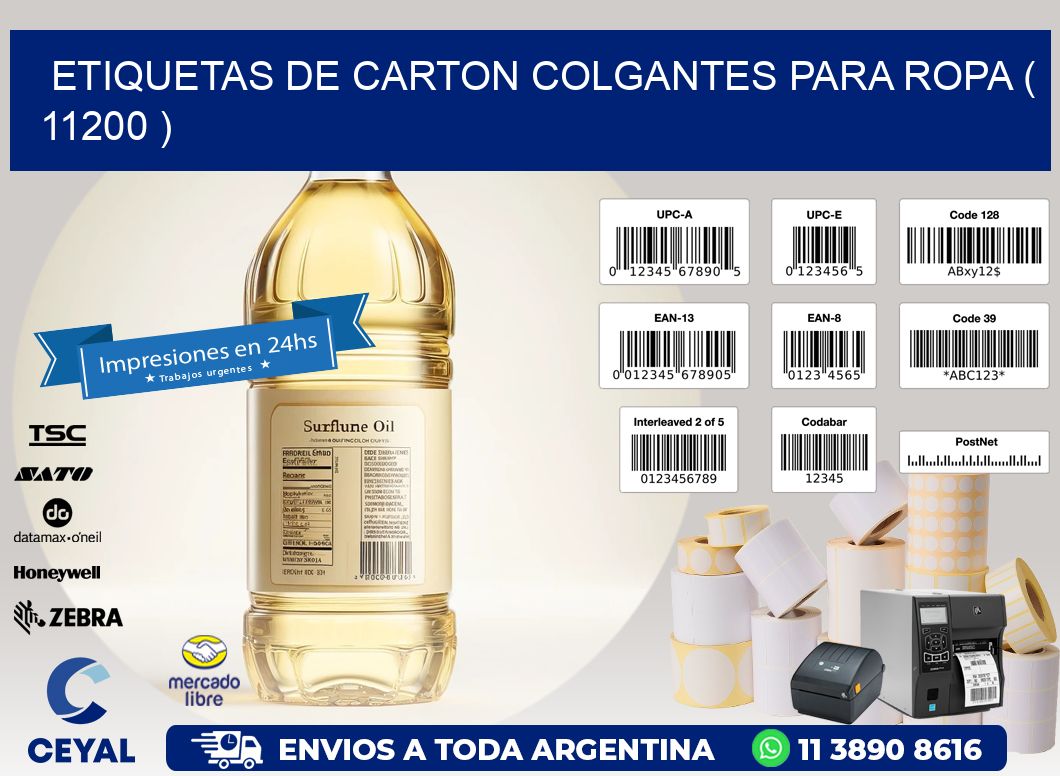 ETIQUETAS DE CARTON COLGANTES PARA ROPA ( 11200 )