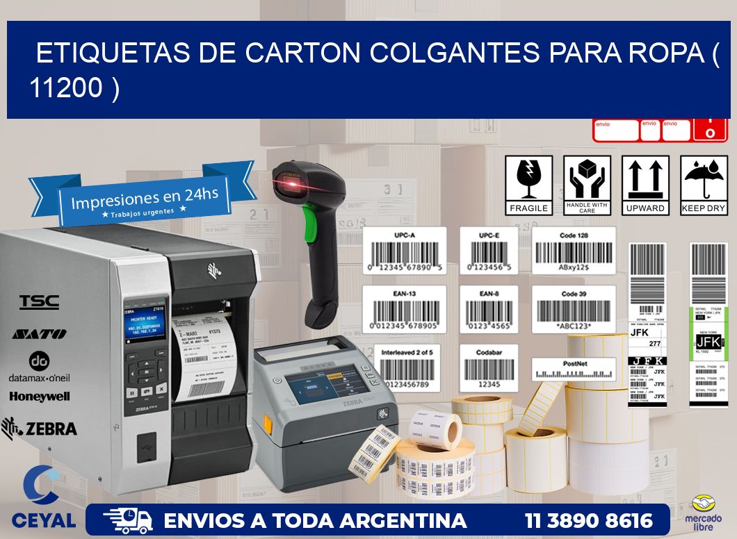 ETIQUETAS DE CARTON COLGANTES PARA ROPA ( 11200 )
