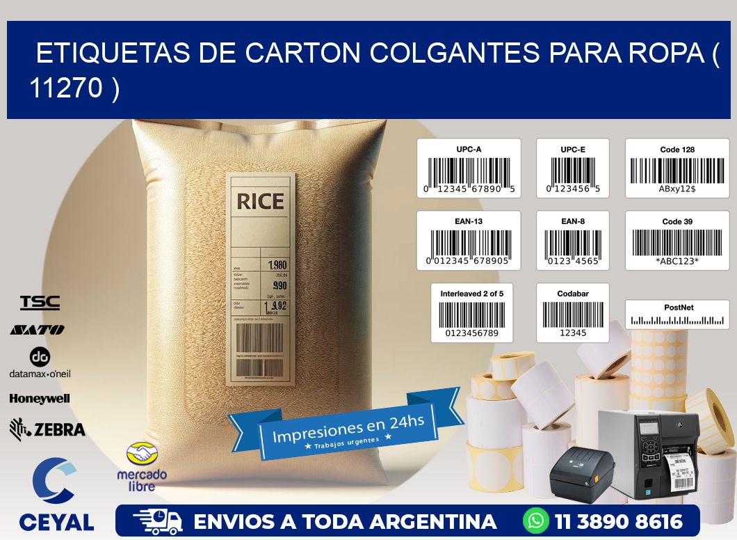 ETIQUETAS DE CARTON COLGANTES PARA ROPA ( 11270 )