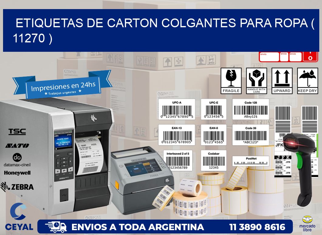 ETIQUETAS DE CARTON COLGANTES PARA ROPA ( 11270 )