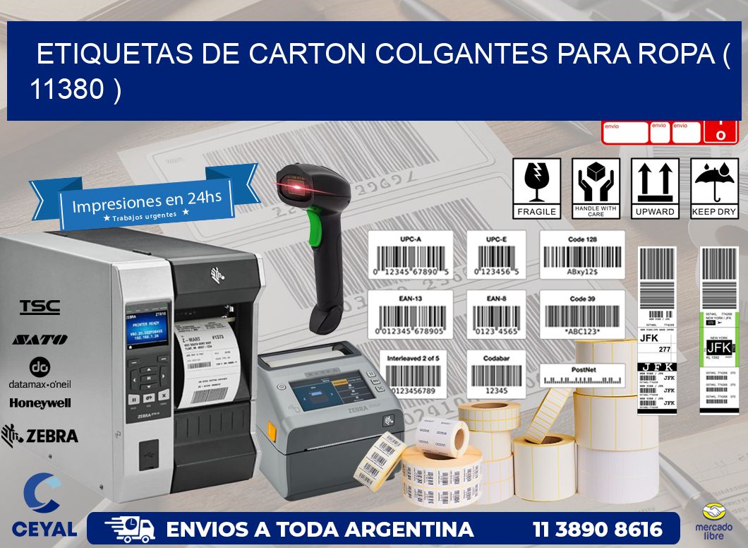 ETIQUETAS DE CARTON COLGANTES PARA ROPA ( 11380 )