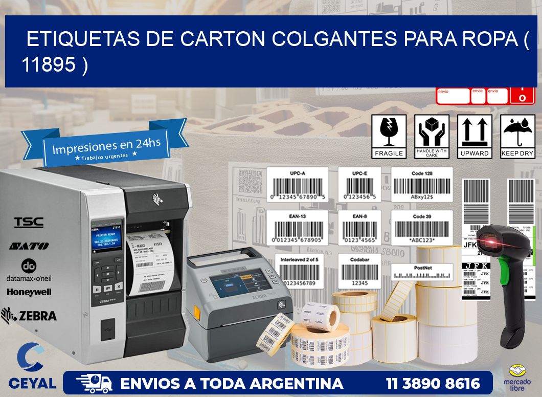 ETIQUETAS DE CARTON COLGANTES PARA ROPA ( 11895 )