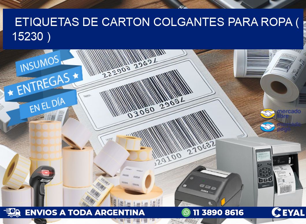 ETIQUETAS DE CARTON COLGANTES PARA ROPA ( 15230 )
