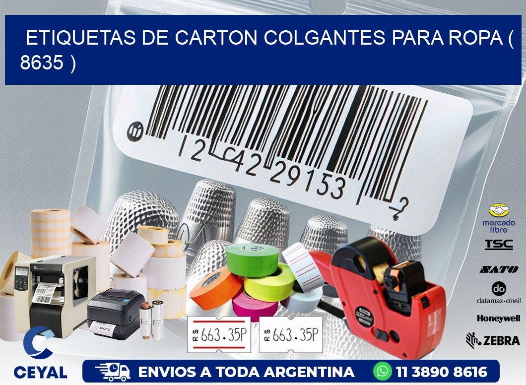 ETIQUETAS DE CARTON COLGANTES PARA ROPA ( 8635 )