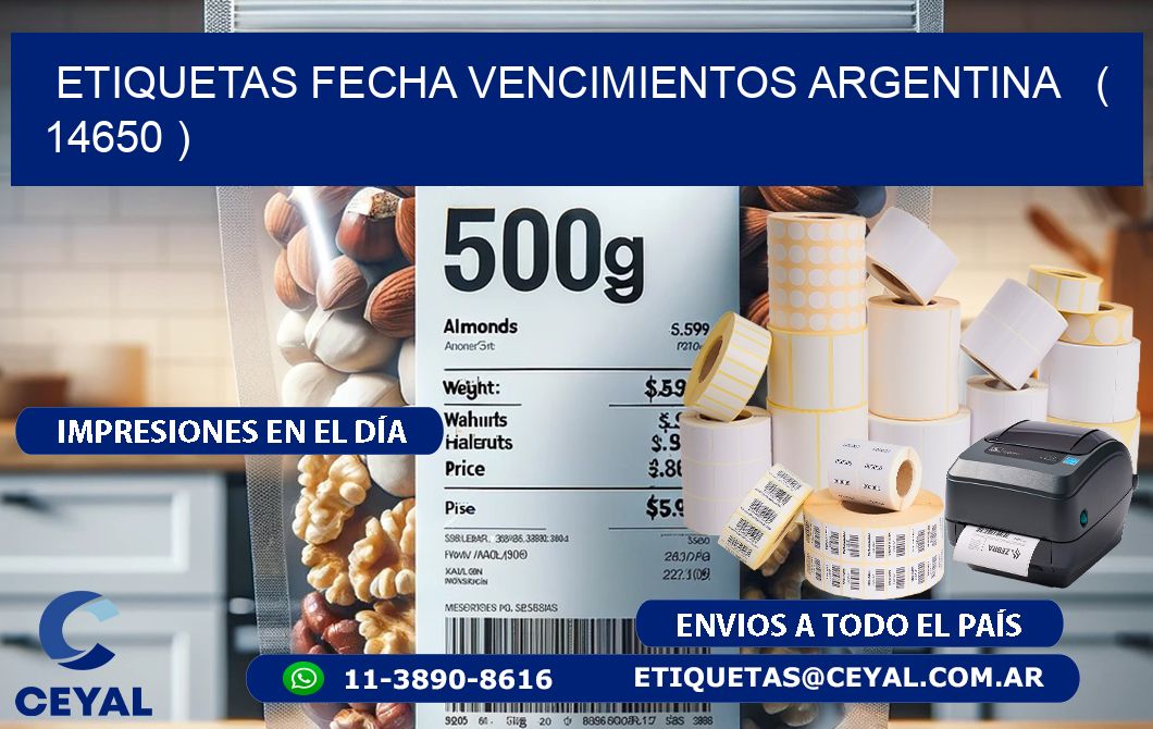 ETIQUETAS FECHA VENCIMIENTOS ARGENTINA   ( 14650 )