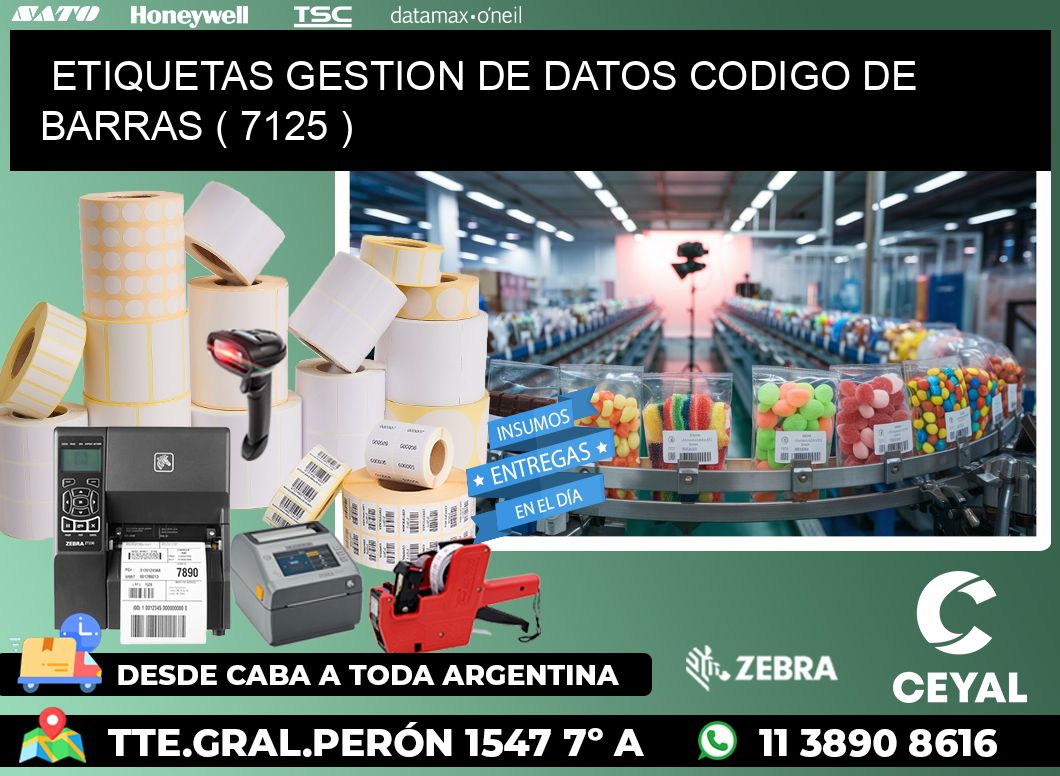 ETIQUETAS GESTION DE DATOS CODIGO DE BARRAS ( 7125 )